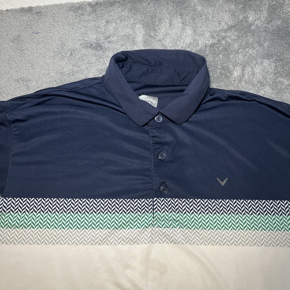 Callaway Men's Golf Short Sleeve Polo Opti-Dri Multicolor Shirt Casual SZ L